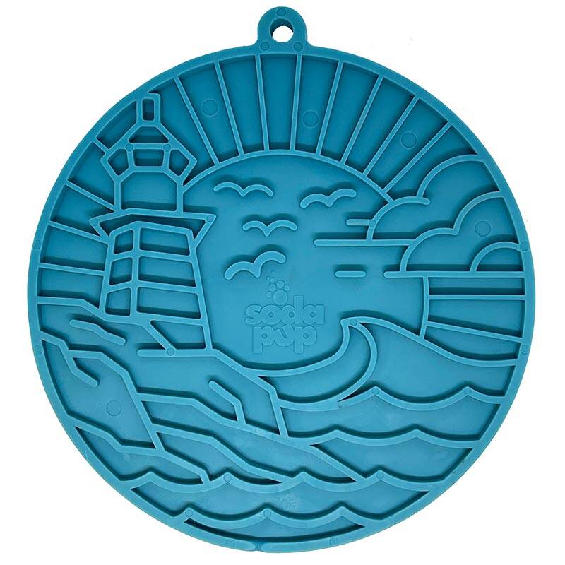 Sodapup | Lighthouse Emat Enrichment Lickmat with Suction Cups – Blue